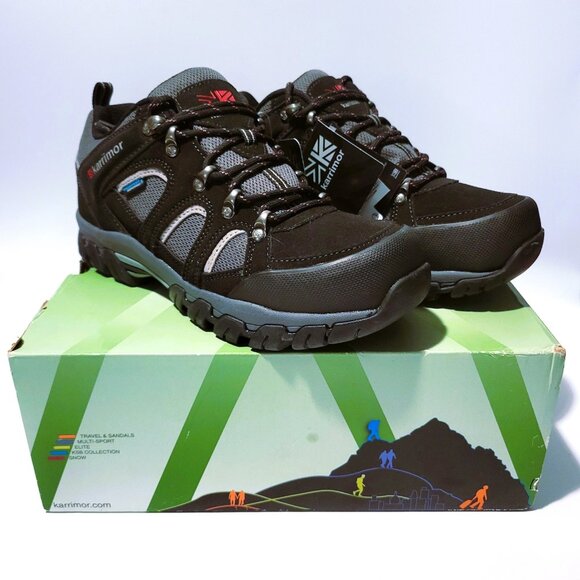 Karrimor Bodmin Low IV Mens US 8 Weathertite Hiking Shoes Waterproof Black Sea - Picture 1 of 16
